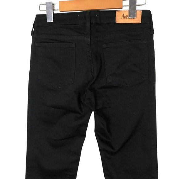 NWOT Acne Kex Wet Black Woman's 5 Pocket Zip Up Jeans Size 26 - Picture 5 of 8